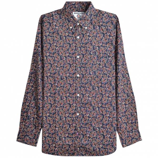 Lambretta Paisley Shirt Herren Langarmhemd RWIS1469-NVY