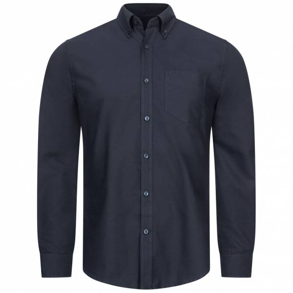 BEN SHERMAN Oxford Hombre Camisa de manga larga 0076260-MARINO OSCURO