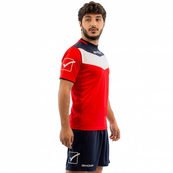 Givova Kit Campo Set Maglia + Shorts nero/rosso