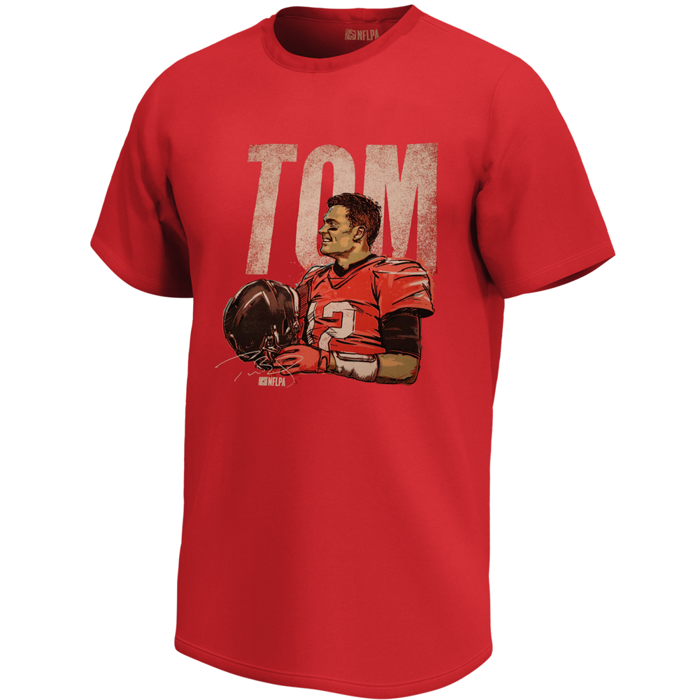 Tom Brady Washed Logo Tampa Bay Buccaneers NFL Men T-shirt NFLTS05MR