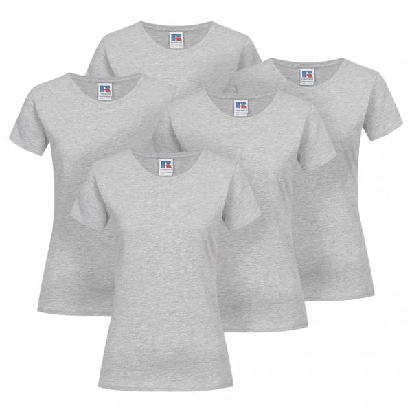 RUSSELL Slim Fit 5-Pack Women T-shirt 0R155F0-Light-Oxford