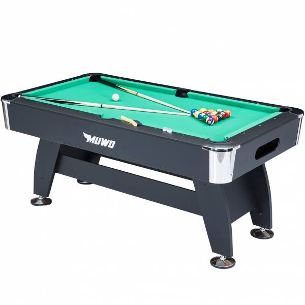 MUWO "Winner Pro" Billardtisch 183x102x81 cm schwarz grün