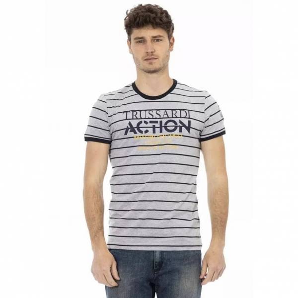 TRUSSARDI Action Men T-shirt Gray-Navy 2AT24R013