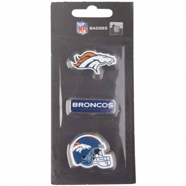 Denver Broncos NFL Metal Pin Badges Set of 3 BDNFL3PKDB
