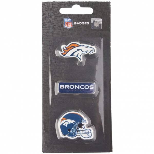 Broncos de Denver Badge à broche métallique NFL Ensemble de 3 BDNFL3PKDB
