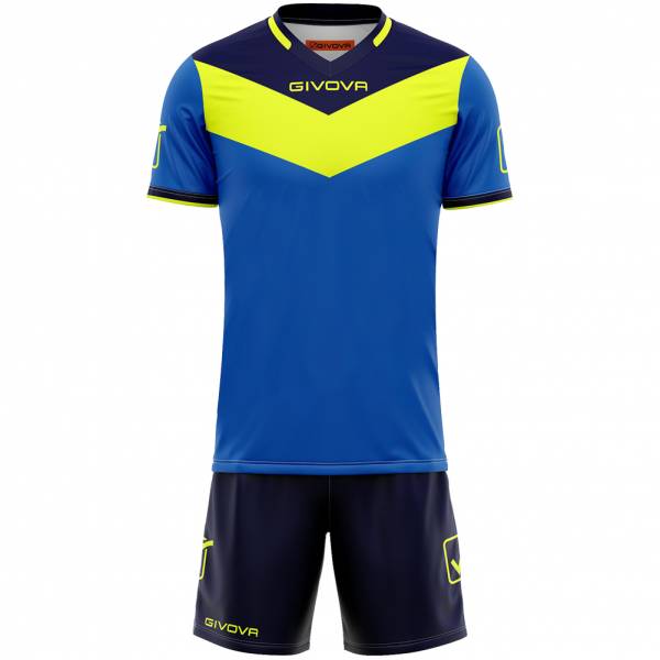 Givova Kit Campo Set Trikot + Shorts mittelblau/neongelb