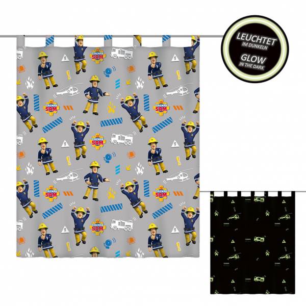 Cortina del bombero Sam 140 x 160 cm luminiscente 6670401001560
