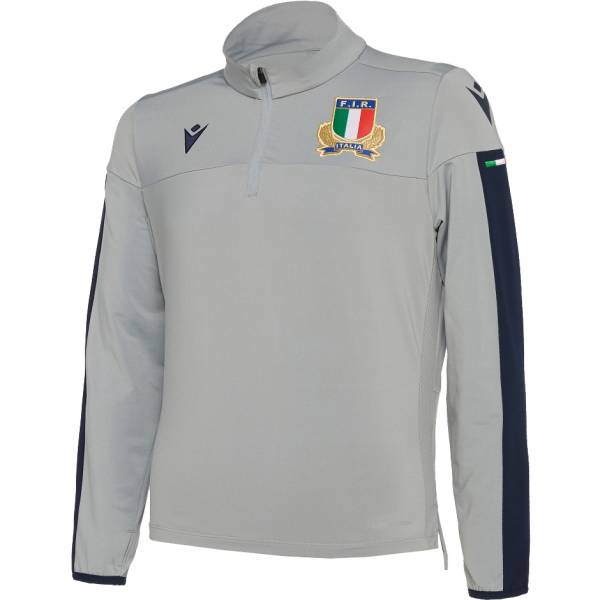 Italien FIR macron 1/4-Zip Kinder Rugby Trainings Oberteil 58100123
