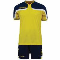 Maillot de foot Givova avec Short Kit America jaune / bleu marine