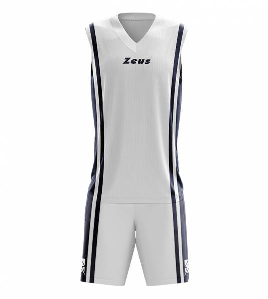 Zeus Kit Bozo Maglia da basket + Shorts 2 pezzi. bianco/blu