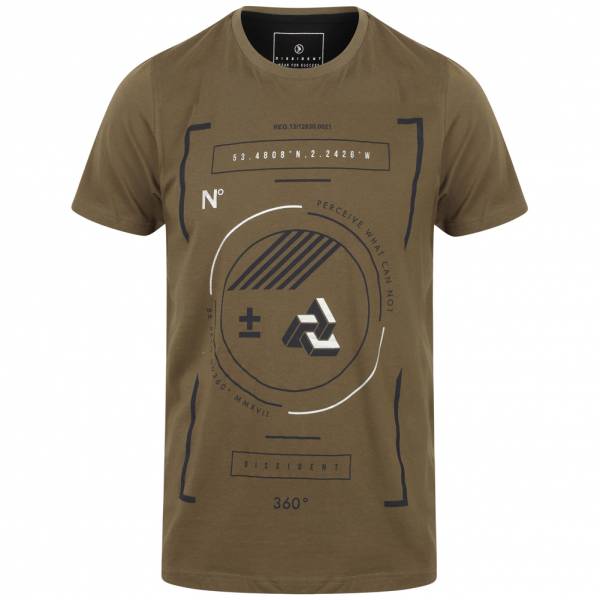 DNM Dissident Circular Herren Motiv T-Shirt 1C10810 Khaki