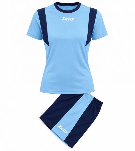 Zeus Kit Milly Damen Sport Trikot + Shorts sky/blu/bianco