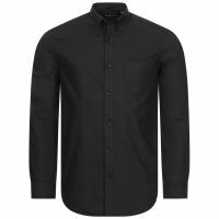 BEN SHERMAN Oxford Hombre Camisa de manga larga 0077857-BAREALMENTE NEGRO