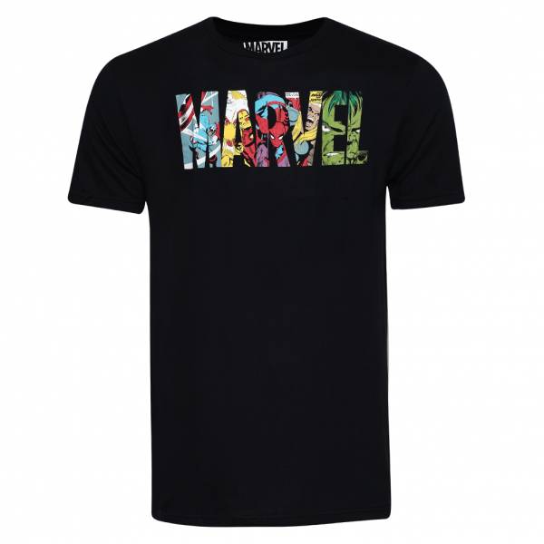 MARVEL HELDEN Stripe Logo Heren T-shirt FAMTS442BLK