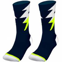 Zeus Thunder lange speciale trainingssokken marine neon geel