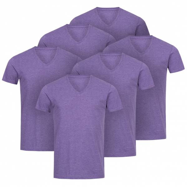 RUSSELL V-Neck Tee 6er-Pack Herren T-Shirt 0R166M0-Purple-Marl
