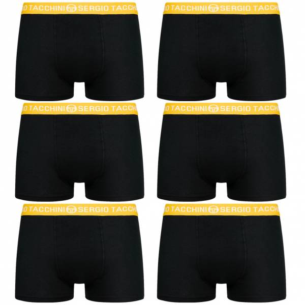 Sergio Tacchini Hommes Boxer-short Lot de 6 noir / jaune