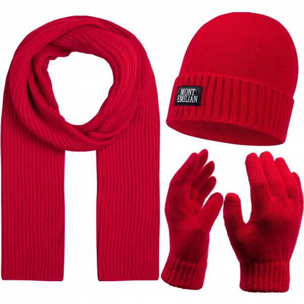 MONT EMILIAN &quot;Arcachon&quot; Mujer Conjunto invierno 3 piezas rojo