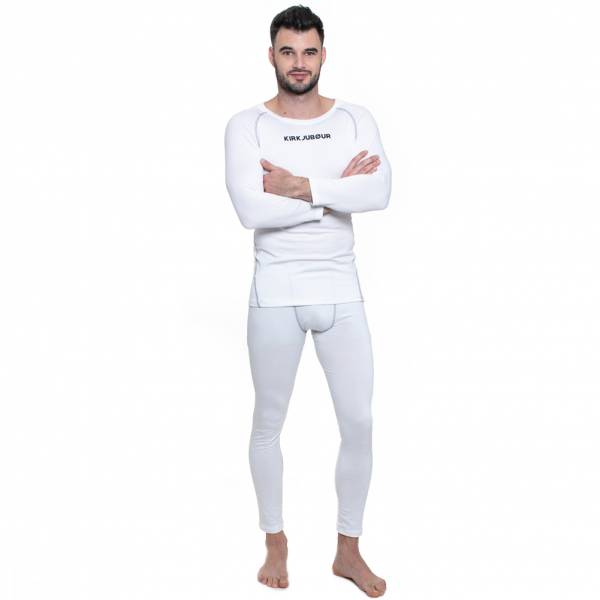 KIRKJUBØUR ® &quot;Hafjall&quot; Uomo Set di underwear termico 2 pezzi bianco