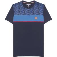 Lambretta Paisley Panel Hombre Camiseta SS0319-MARINO
