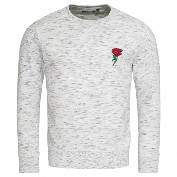BRAVE SOUL Caspian Rose Embroidery Herren Sweatshirt MSS-500CASPIAN ECRU
