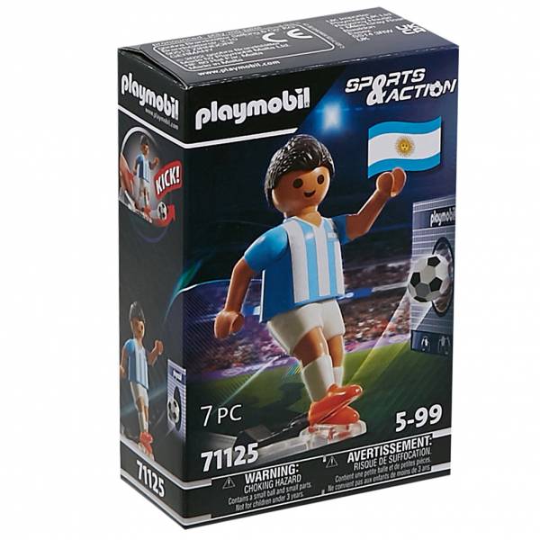 PLAYMOBIL® Joueur de football argentin avec mur de but 71125