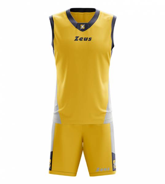 Zeus Kit King Basketball Jersey + Shorts giallo/blu