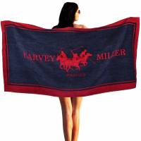 Harvey Miller Polo Club 140 x 70 Strandtuch mit Gymbag HRM4420 Navy/Red