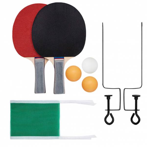 JELEX Palanga Lot de 2 raquettes de tennis de table avec un filet et 3 balles