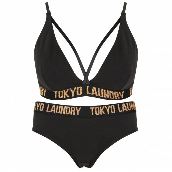 Tokyo Laundry Charlotte Strappy Bra Brief Damen Unterwäsche Set 3P10364 black