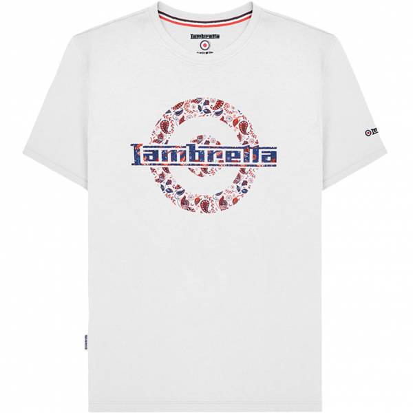 Lambretta Paisley Logo Hombre Camiseta SS1011-BLANCO