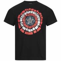 Captain America Shield Marvel Comic Shield Mężczyźni T-shirt FBMTS308BLK