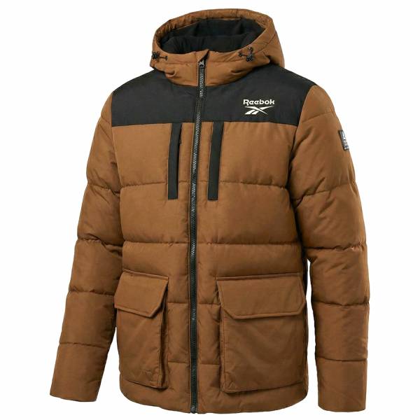 Reebok Parka Puffer Hommes Veste d'hiver RBO14970-Bois