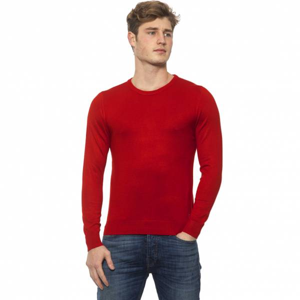 19V69 Versace 1969 Hombre Jersey de lana de cuello redondo 0007ROSSO