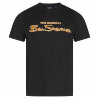 BEN SHERMAN Flocked Logo Hombre Camiseta 0076268N-NEGRO