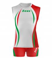 Zeus Kit Klima Damen Sport Trikot + Shorts bianco/rosso