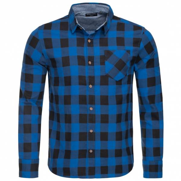 BRAVE SOUL Jack Check Print Flannel Herren Karo Hemd MSH-69JACK Blue/Black