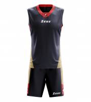 Zeus Kit King Maglia da basket + Shorts blu/rosso