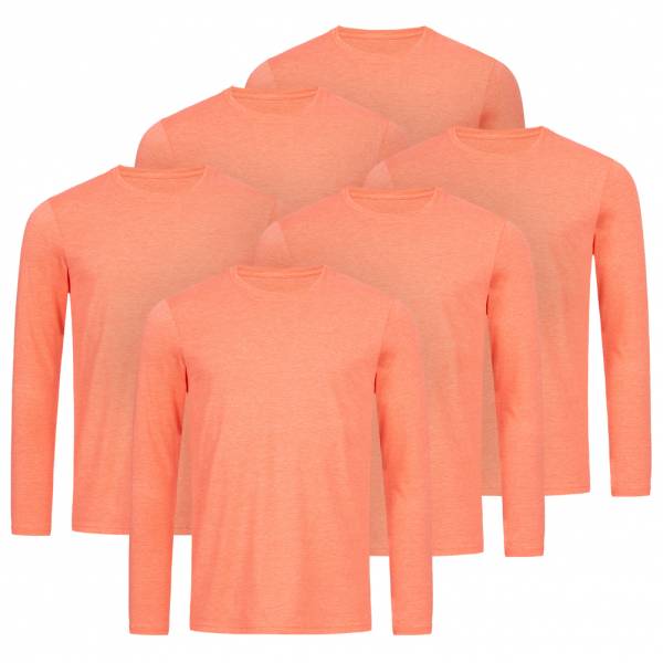 RUSSELL Longsleeve Tee 6er-Pack Herren Shirt 0R167M0-Coral-Marl