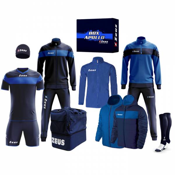 Zeus Apollo Set da calcio Box teamwear da 12 pezzi Navy blu