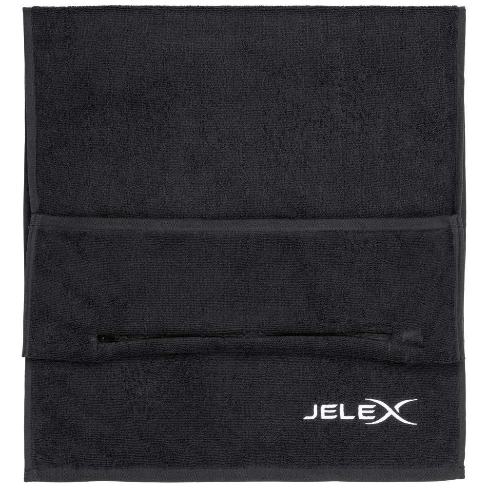 JELEX 100FIT Fitness Towel with Zipped Pocket black SportSpar