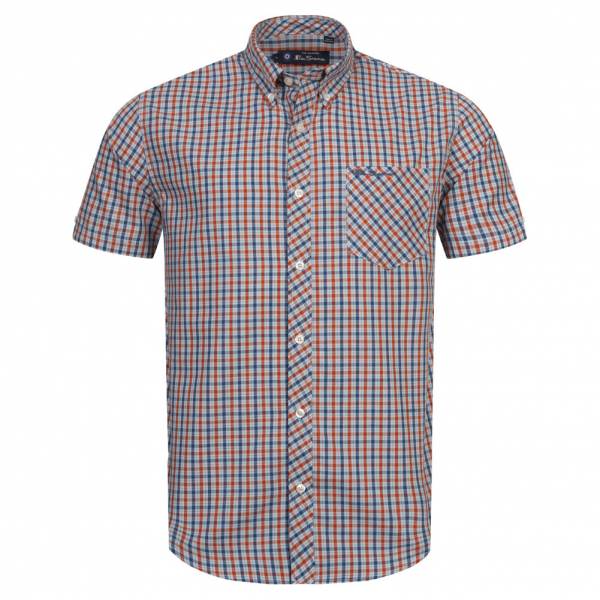 BEN SHERMAN Oxford Hommes Chemise à manches courtes 1013391-BLEU PÂLE