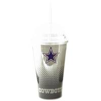 Dallas Cowboys NFL Fan Drinking cup with drinking straw DWNFLFADETSRDC