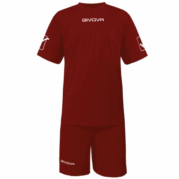 Givova Fußball Set Trikot mit Short Kit Givova dunkelrot