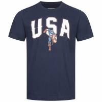 Captain America Marvel USA Mężczyźni T-shirt FBMTS778NVY