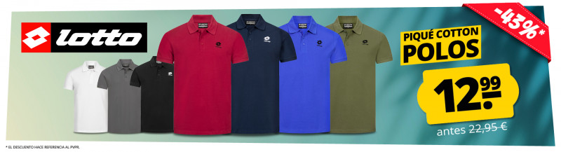 LOTTO Piqué Cotton POLOS solo 12,99 €