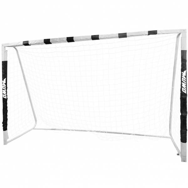 MUWO Portería de fútbol grande de acero 3 x 2 m negro/blanco