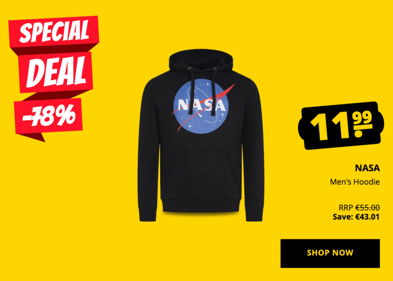 NASA Men's Hoodie only 11,99 €!