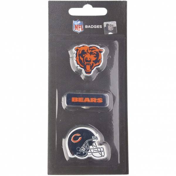 Bears de Chicago Badge à broche métallique NFL Ensemble de 3 BDNFL3PKCB