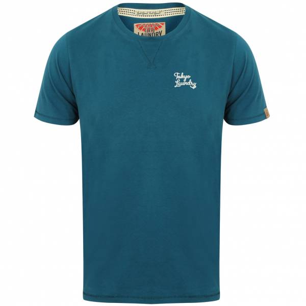 Tokyo Laundry Hemsby V Insert Crew Neck Herren T-Shirt 1C10017 Teal